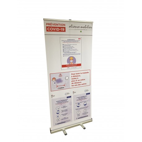 PERSONALIZED BANNER XL kakemono freestanding on roller H200cm-L100cm