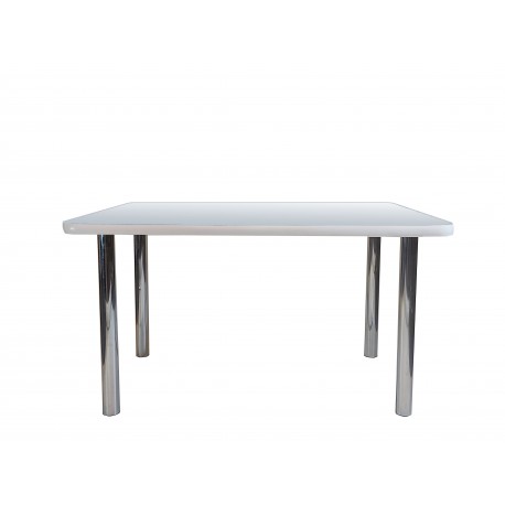 Table LEA GOLDEN XL Chromé/Blanc