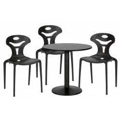 Ensenble TERTIO Table+3chaises - Noir