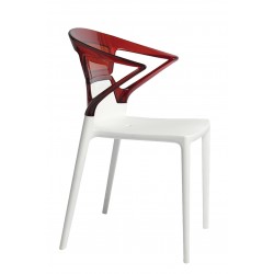 Chaise CAPRICE Blanche/Rouge