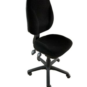 Chaise DACTYLO Noir à roulettes