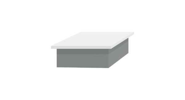 PODIUM H25cm Plateau Blanc/Corps Gris