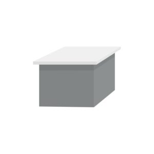 PODIUM H40cm Plateau Blanc/Corps Gris