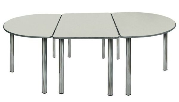 TABLE OVALE Blanc à napper + 2 allonges