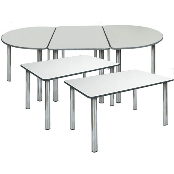 TABLE OVALE Blanc à napper + 3 allonges